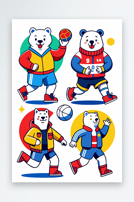 北极熊矢量插画图形-众图网