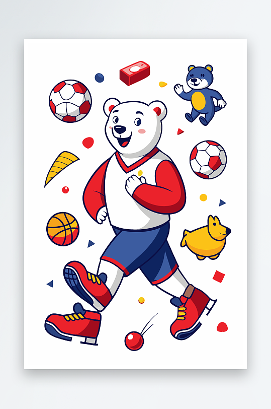 北极熊矢量插画图形-众图网