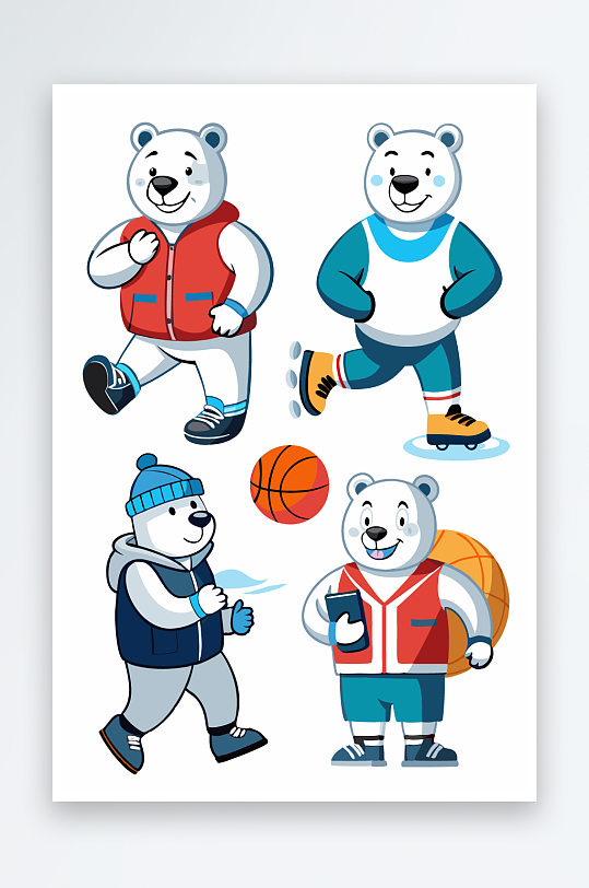 北极熊矢量插画图形-众图网