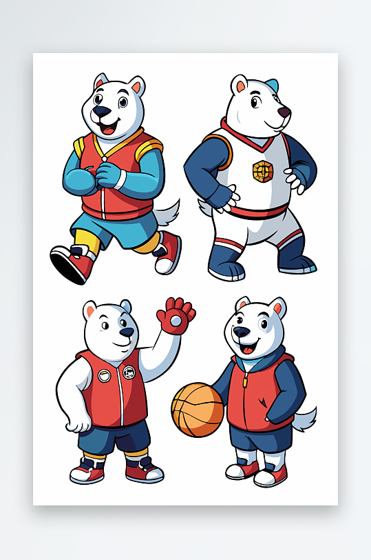 北极熊矢量插画图形-众图网