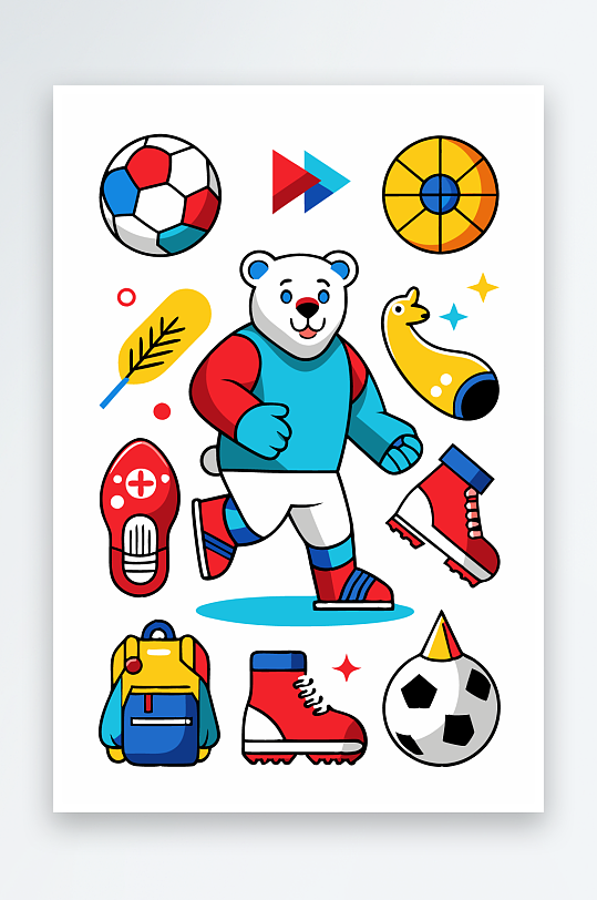 北极熊矢量插画图形-众图网