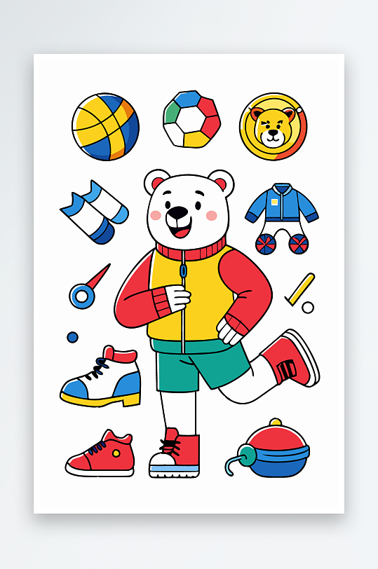 北极熊矢量插画图形-众图网