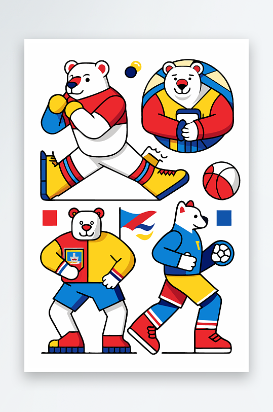 北极熊矢量插画图形-众图网