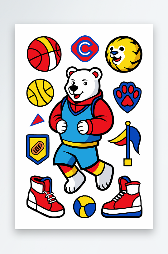 北极熊矢量插画图形-众图网