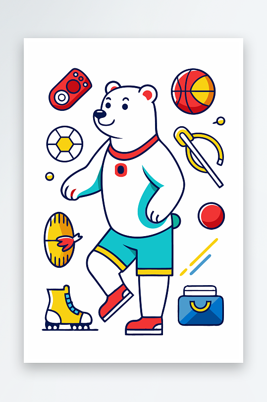 北极熊矢量插画图形-众图网