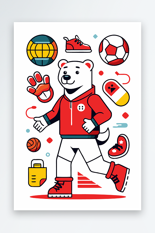 北极熊矢量插画图形-众图网