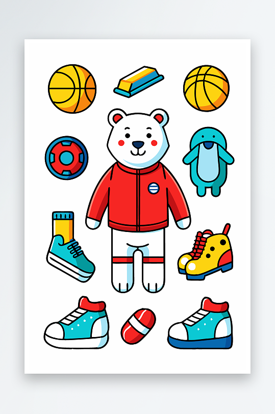 北极熊矢量插画图形-众图网