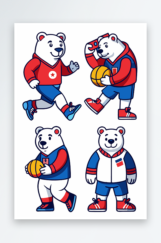 北极熊矢量插画图形元素-众图网