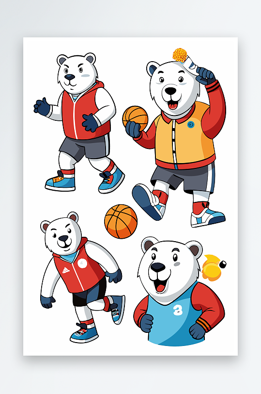 北极熊矢量插画图形-众图网