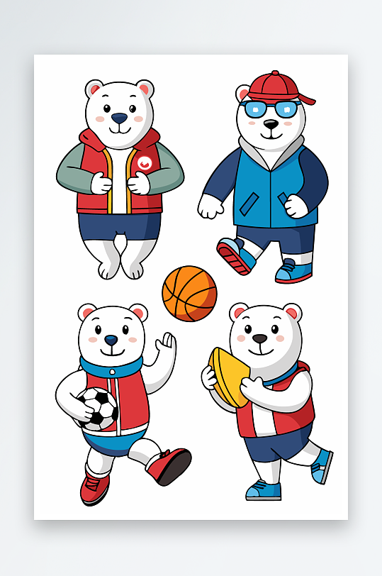 北极熊矢量插画图形-众图网