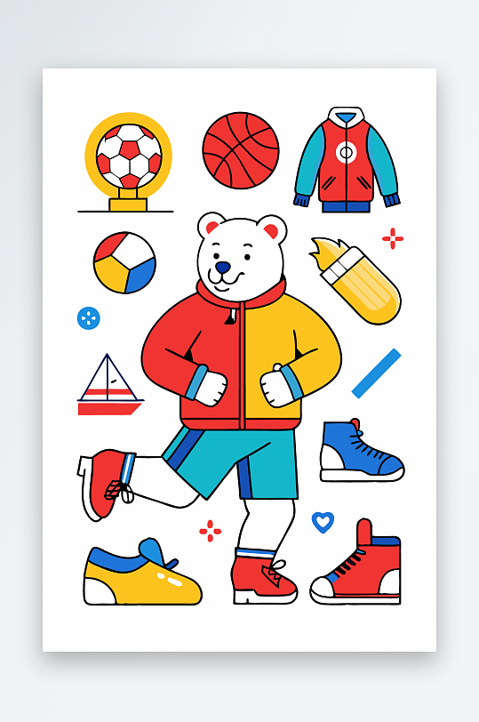 北极熊矢量插画图形-众图网