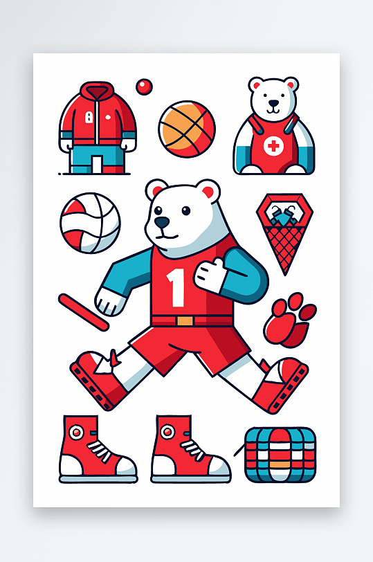 北极熊矢量插画图形-众图网