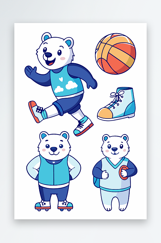 北极熊矢量插画图形-众图网