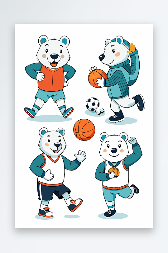 北极熊矢量插画图形-众图网