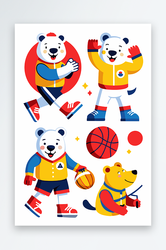 北极熊矢量插画图形-众图网