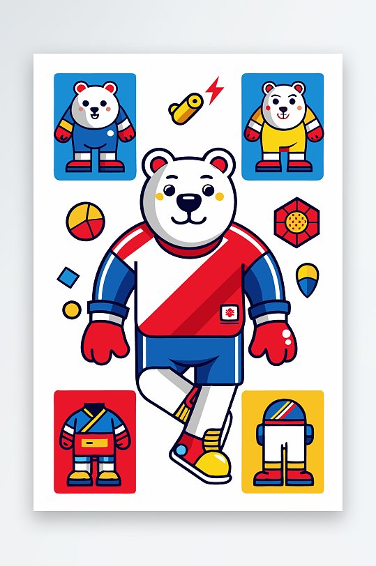 北极熊矢量插画图形元素-众图网