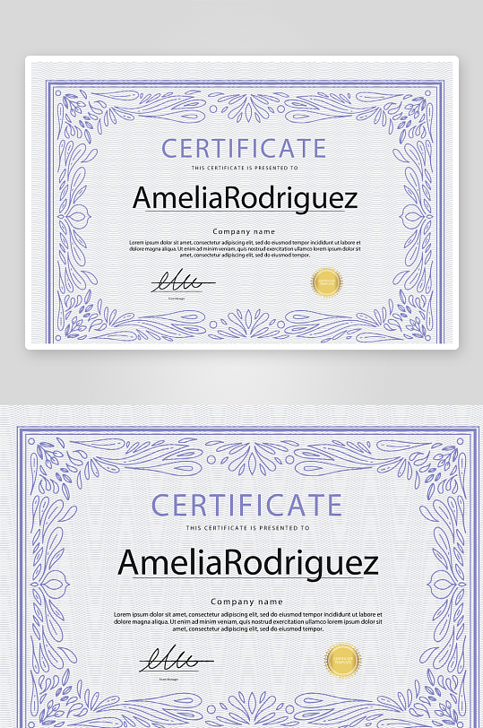 矢量花纹花边证书模板-众图网