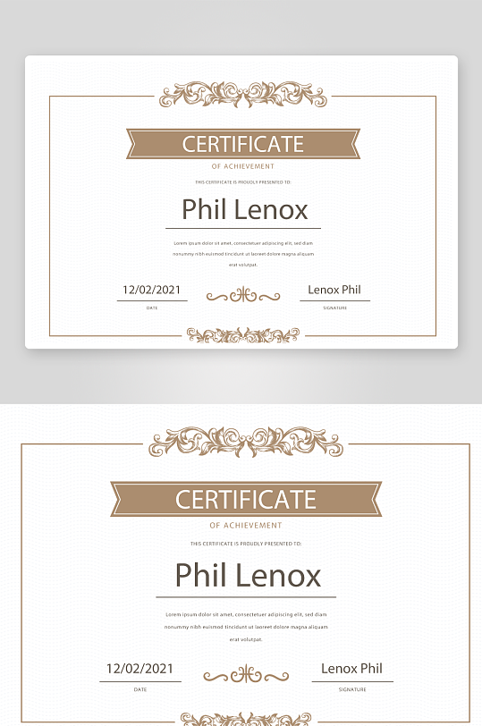 矢量花纹花边证书模板-众图网