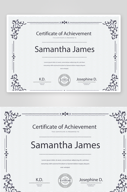 矢量花纹花边证书模板-众图网