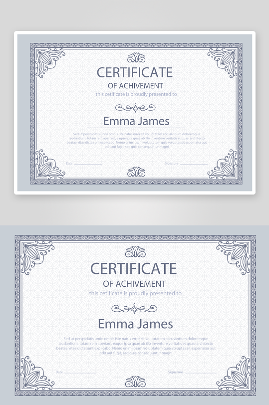 矢量花纹花边证书模板素材-众图网