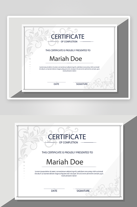 矢量花纹花边证书模板素材-众图网