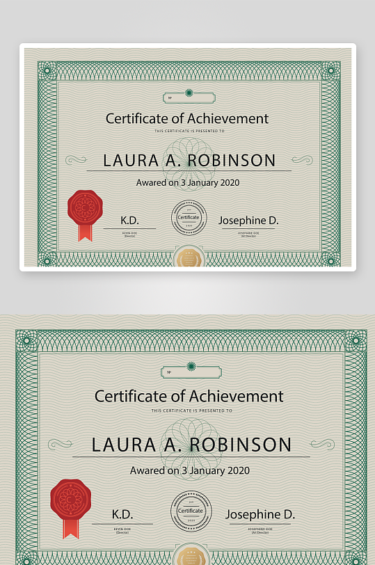 矢量花纹花边证书-众图网