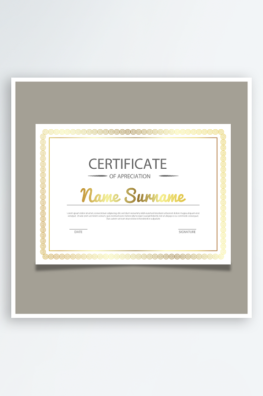 矢量花纹花边证书-众图网