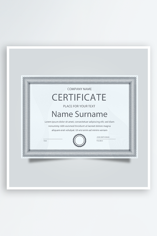 矢量花纹花边证书模板-众图网