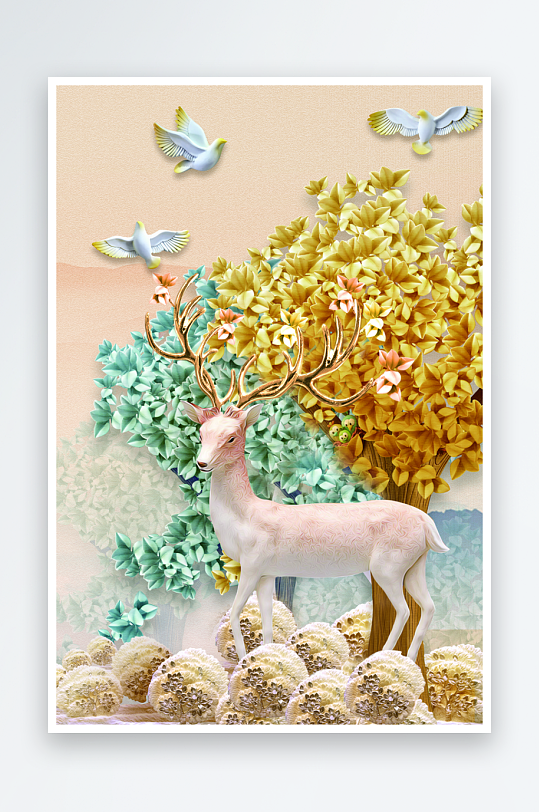 森系背景装饰画素材-众图网