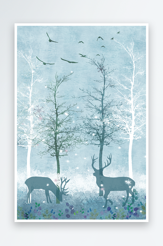 森系背景装饰画素材-众图网