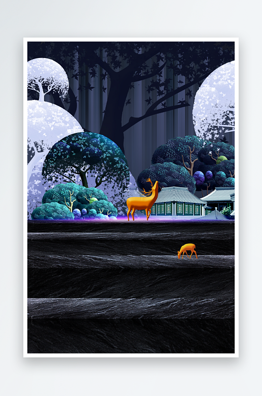 森系背景装饰画素材-众图网