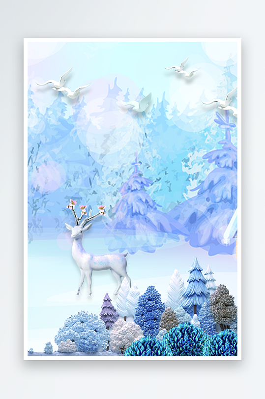 森系背景装饰画素材-众图网