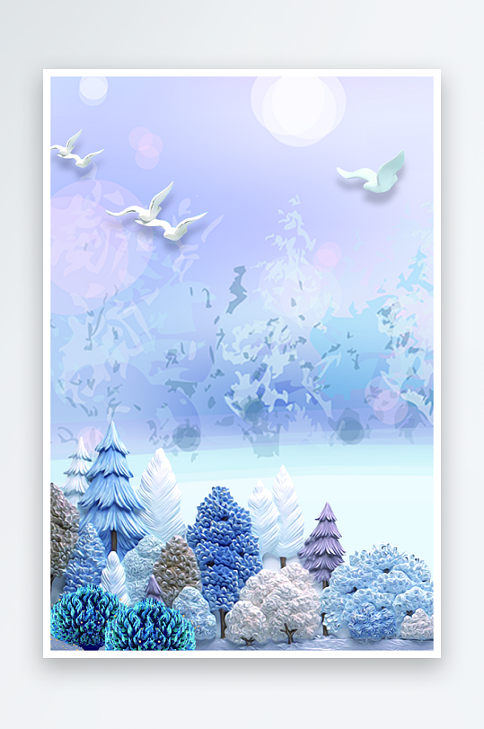 森系背景装饰画素材-众图网