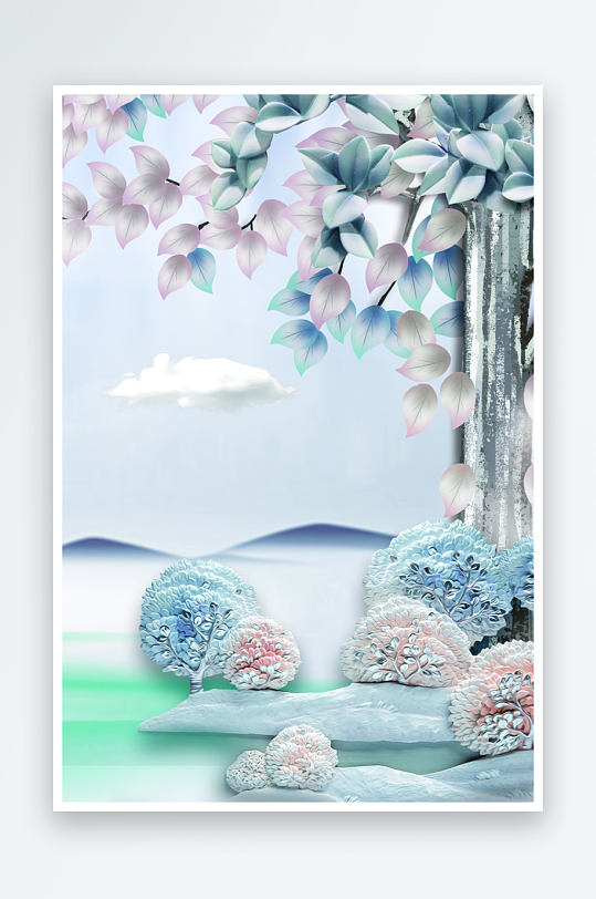 森系背景装饰画素材-众图网