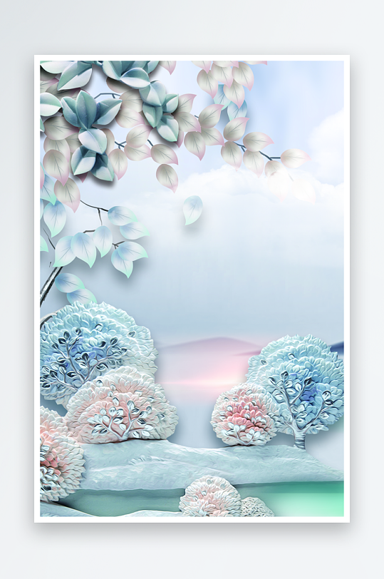 森系背景装饰画素材-众图网