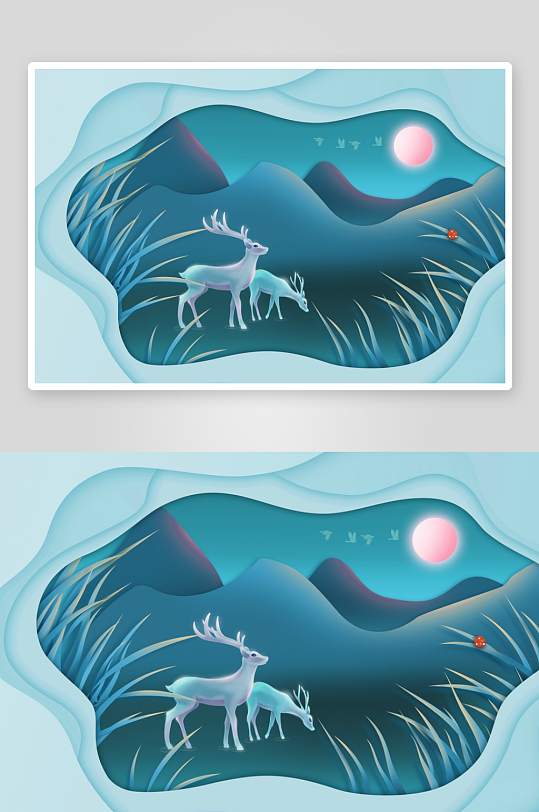 森系背景装饰画素材-众图网