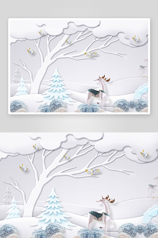 森系背景装饰画背景-众图网