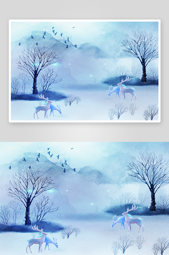 森系背景装饰画背景-众图网