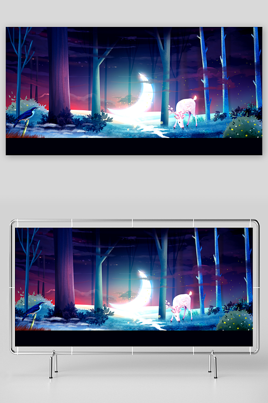 森系背景装饰画背景-众图网