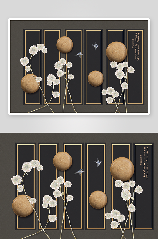 唯美古风中式背景装饰画-众图网