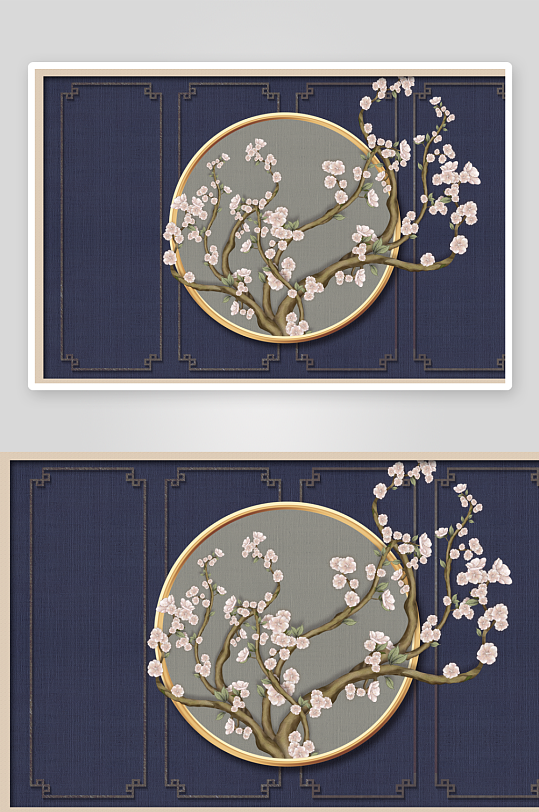 唯美古风中式背景装饰画-众图网