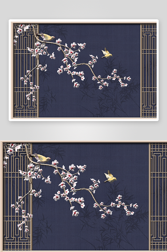 唯美古风中式背景装饰画-众图网