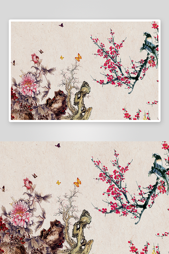 唯美古风中式背景装饰画-众图网