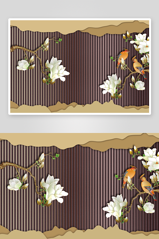 唯美古风中式背景装饰画素材-众图网