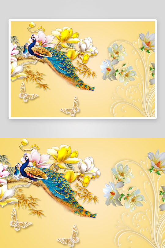 唯美古风中式背景装饰画素材-众图网