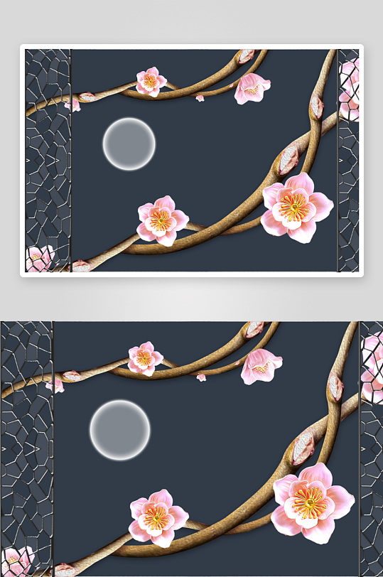 唯美古风中式背景装饰-众图网