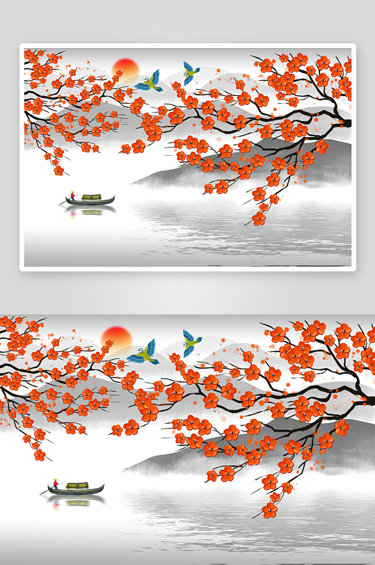 唯美古风中式背景装饰-众图网