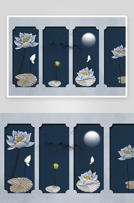 唯美古风中式背景装饰画-众图网