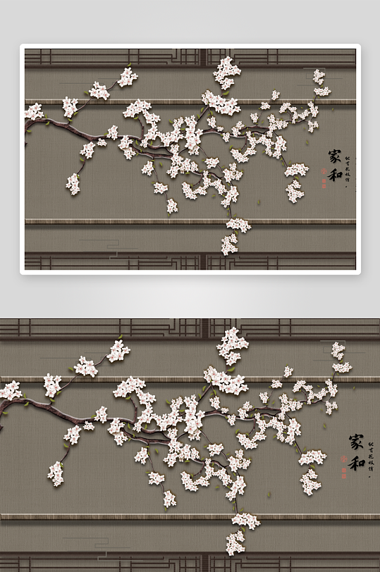 唯美古风中式背景装饰画素材-众图网