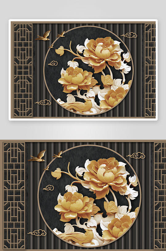 唯美古风中式背景装饰画-众图网